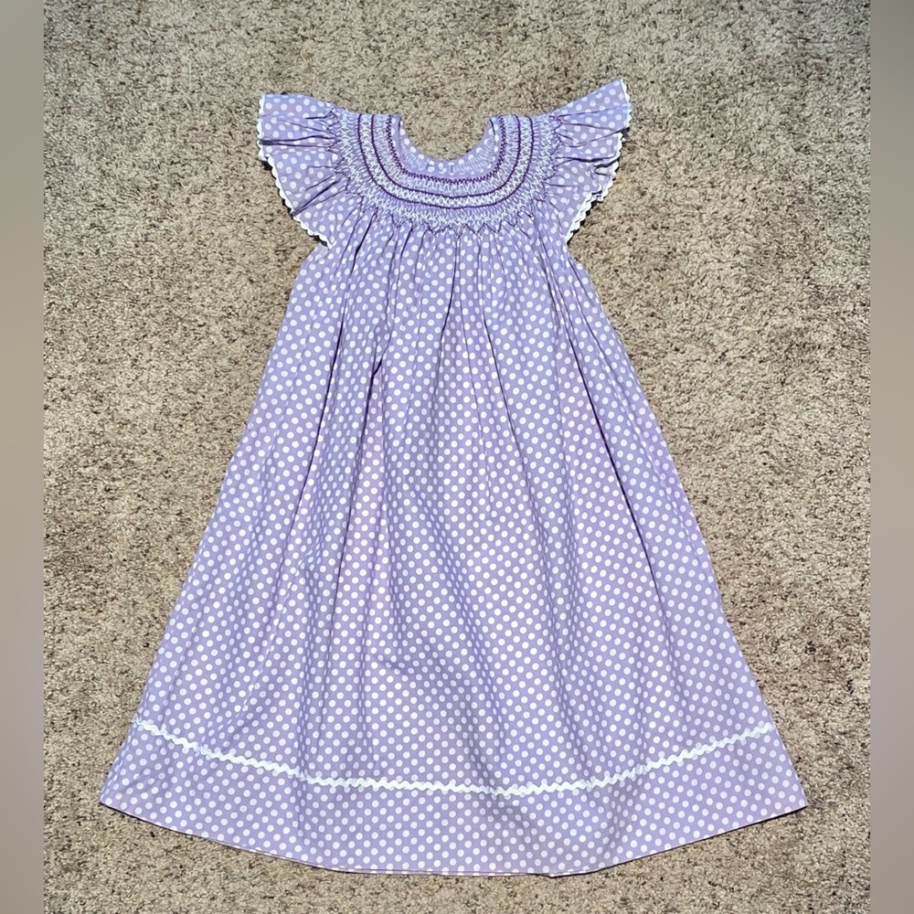 Mom & Me | Girls Smocked Polk Dot Dress | Size 4